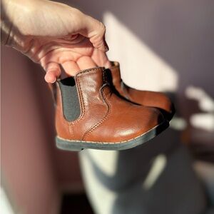Brown Leather Kids Boots